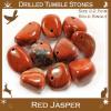 Side Drilled Red Jasper Tumbled Stones